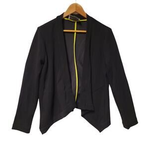 Carolina Belle Montreal Black Open Front Sporty‎ Jacket Women's L Pockets Casual